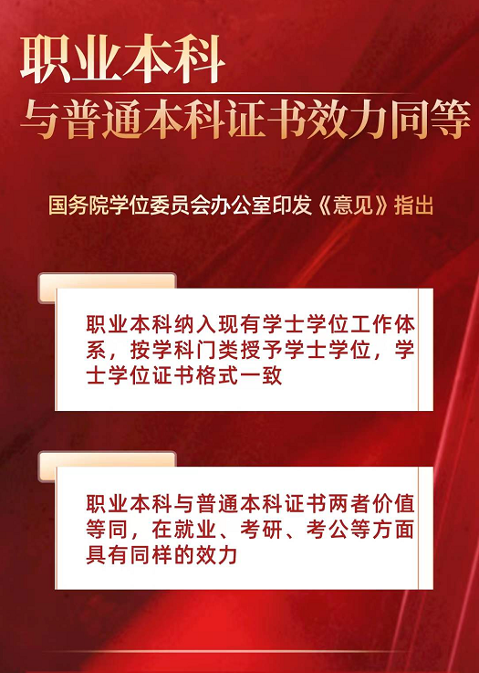 又一利好消息，教育部再發(fā)文：職業(yè)本科與普通本科證書(shū)效力同等！